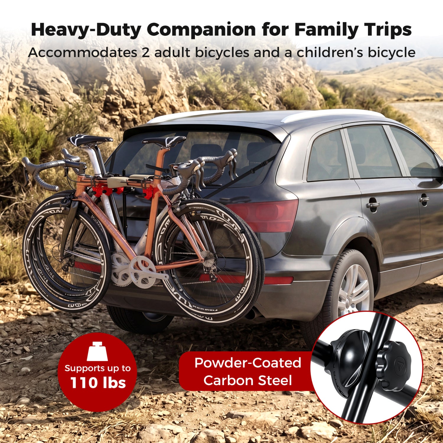 Superbuy Trunk Mount 3-Bike Rack with Anti-Sway Straps & Soft Padding for SUV Garages at Gallery Canada