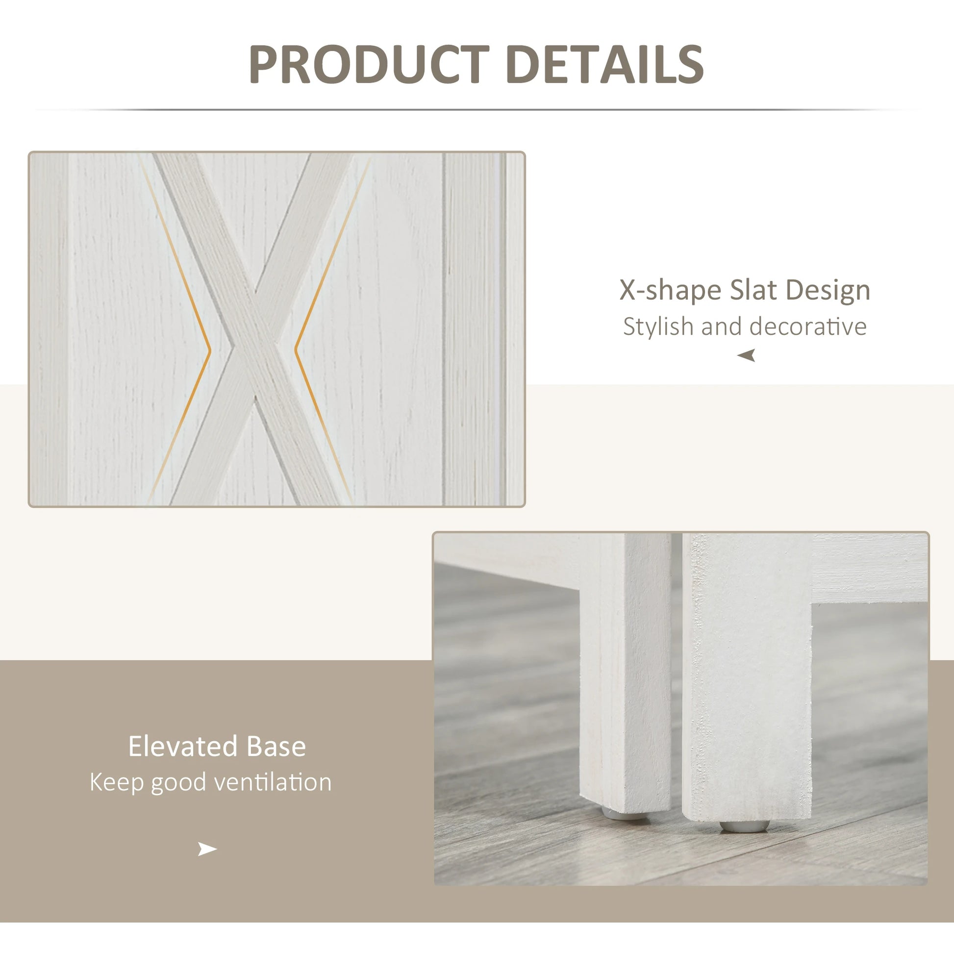 4-Panel Farmhouse Room Divider, Foldable Wooden Frame 5.6FT, White Room Dividers at Gallery Canada