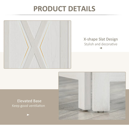 4-Panel Farmhouse Room Divider, Foldable Wooden Frame 5.6FT, White Room Dividers at Gallery Canada