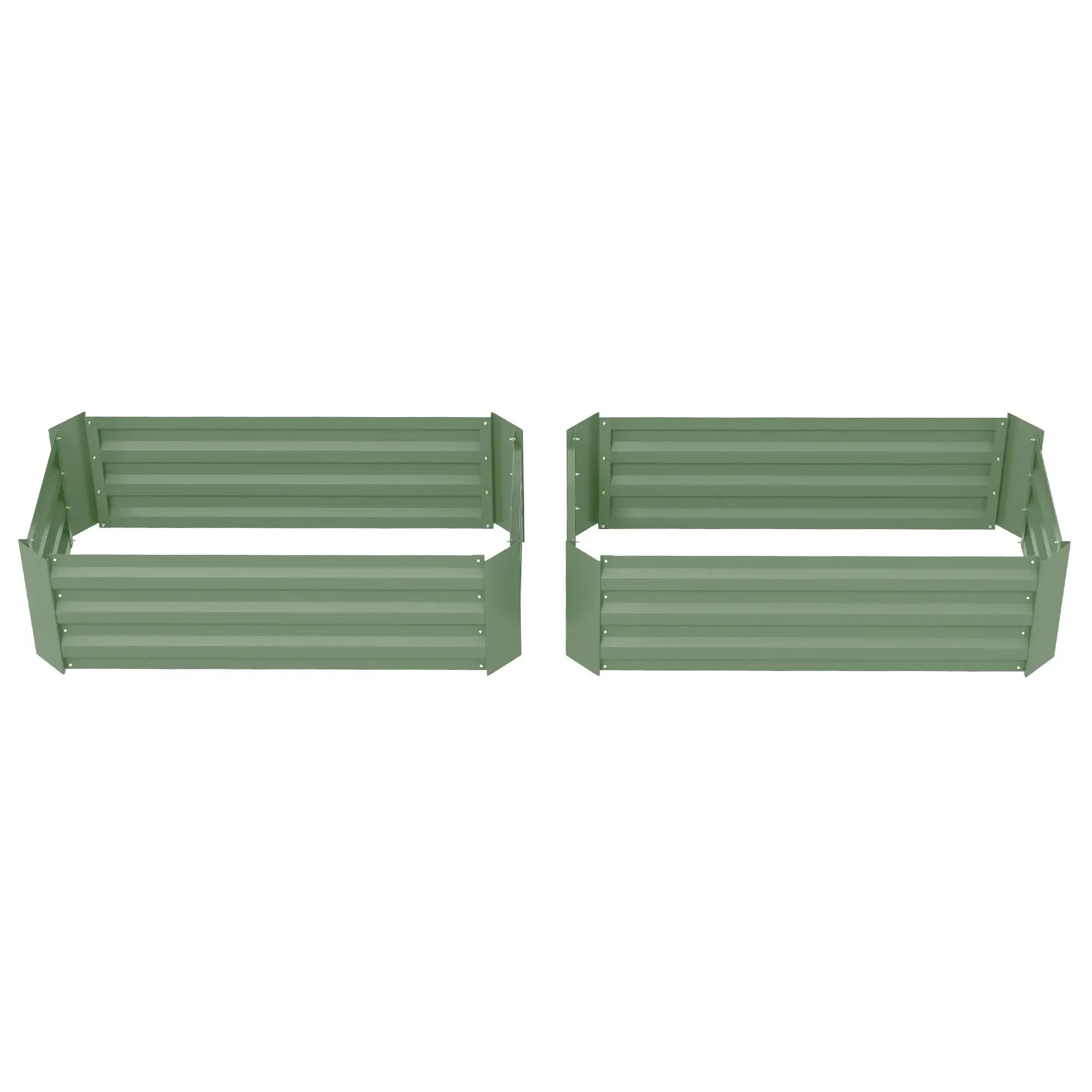 Steel Raised Garden Bed Set, 39"x20"x12", Green