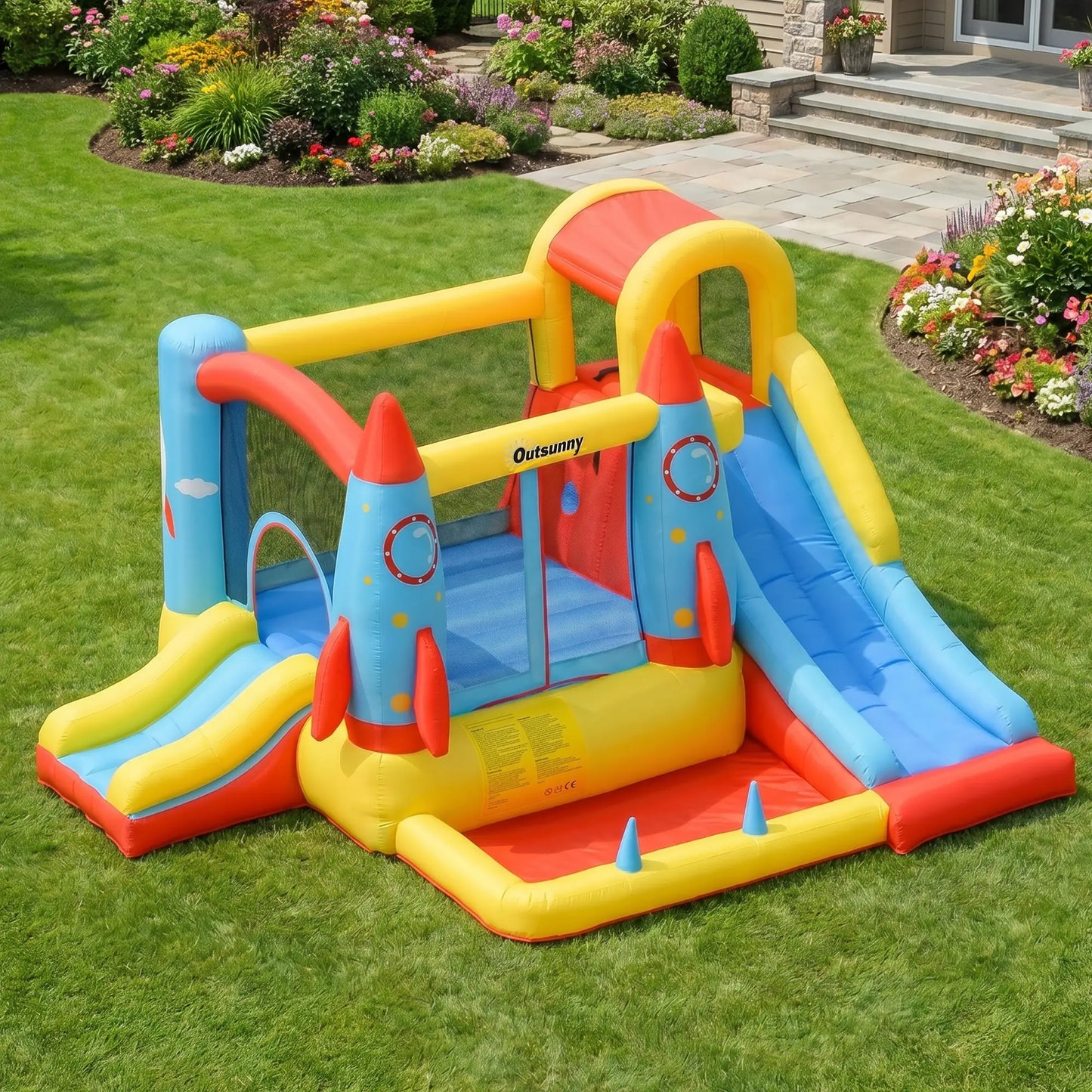 Inflatable Trampoline Slide Pool, Rocket Design, 11.14' x 9.18' x 6.06' Inflatables at Gallery Canada