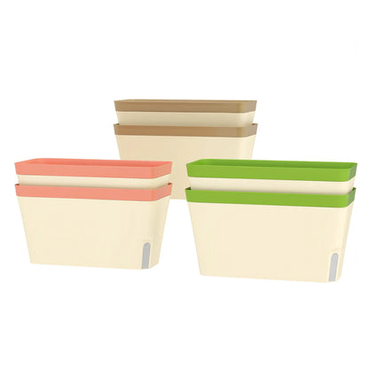 6 Pack Self Watering Flower Pots, 10.5 Inch Planter Box with Water Indicator Garden Accessories White at Gallery Canada