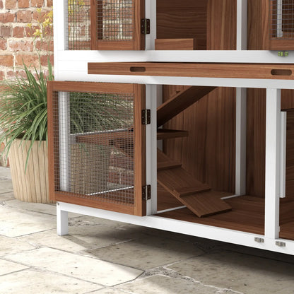 Two-Tier Wooden Rabbit Hutch, Openable Roof, Slide-Out Tray Rabbit Hutch at Gallery Canada