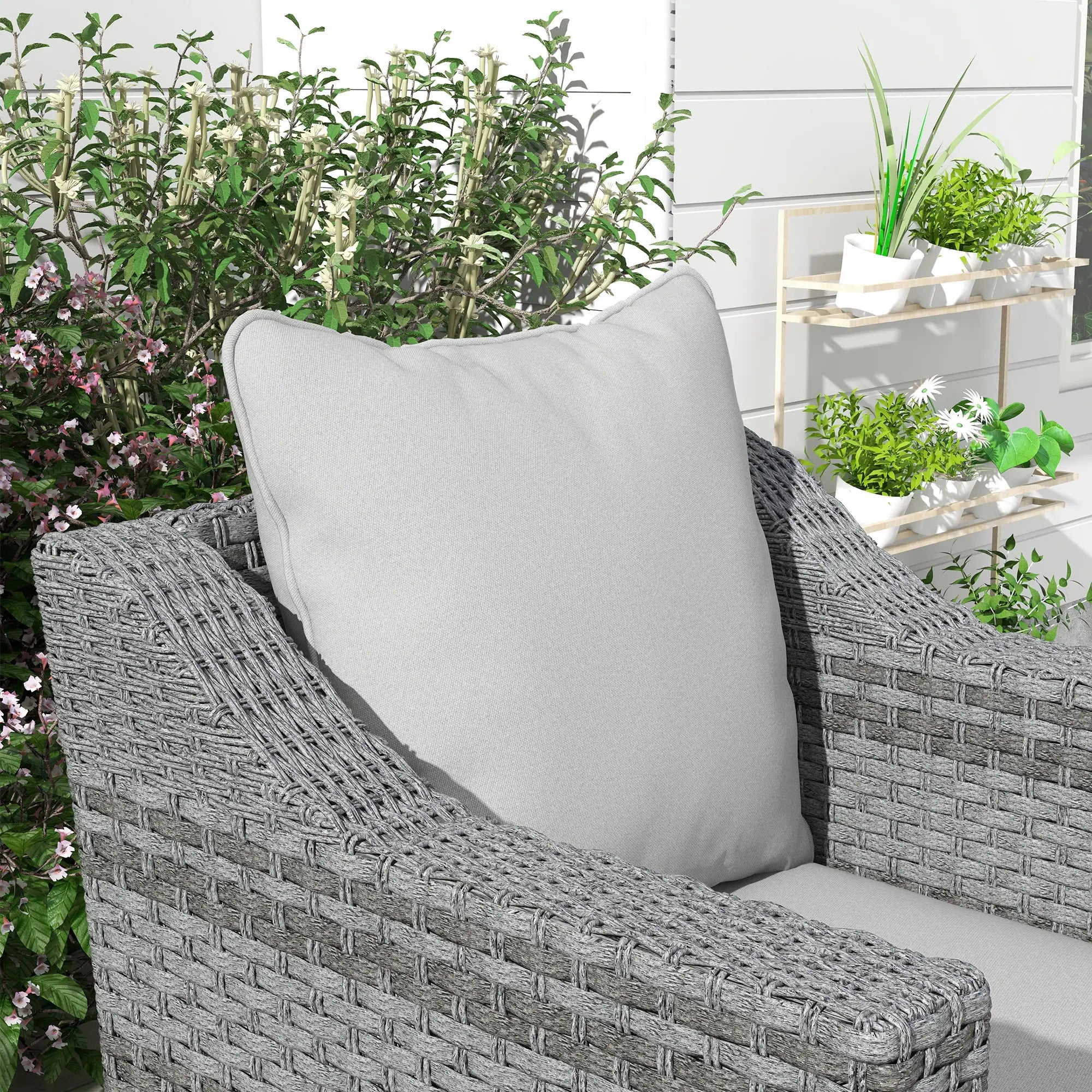 Seat Cushion Back Pillows Set of 2, Patio Chair Cushions, Light Grey, Grey Patio Chair Cushions at Gallery Canada