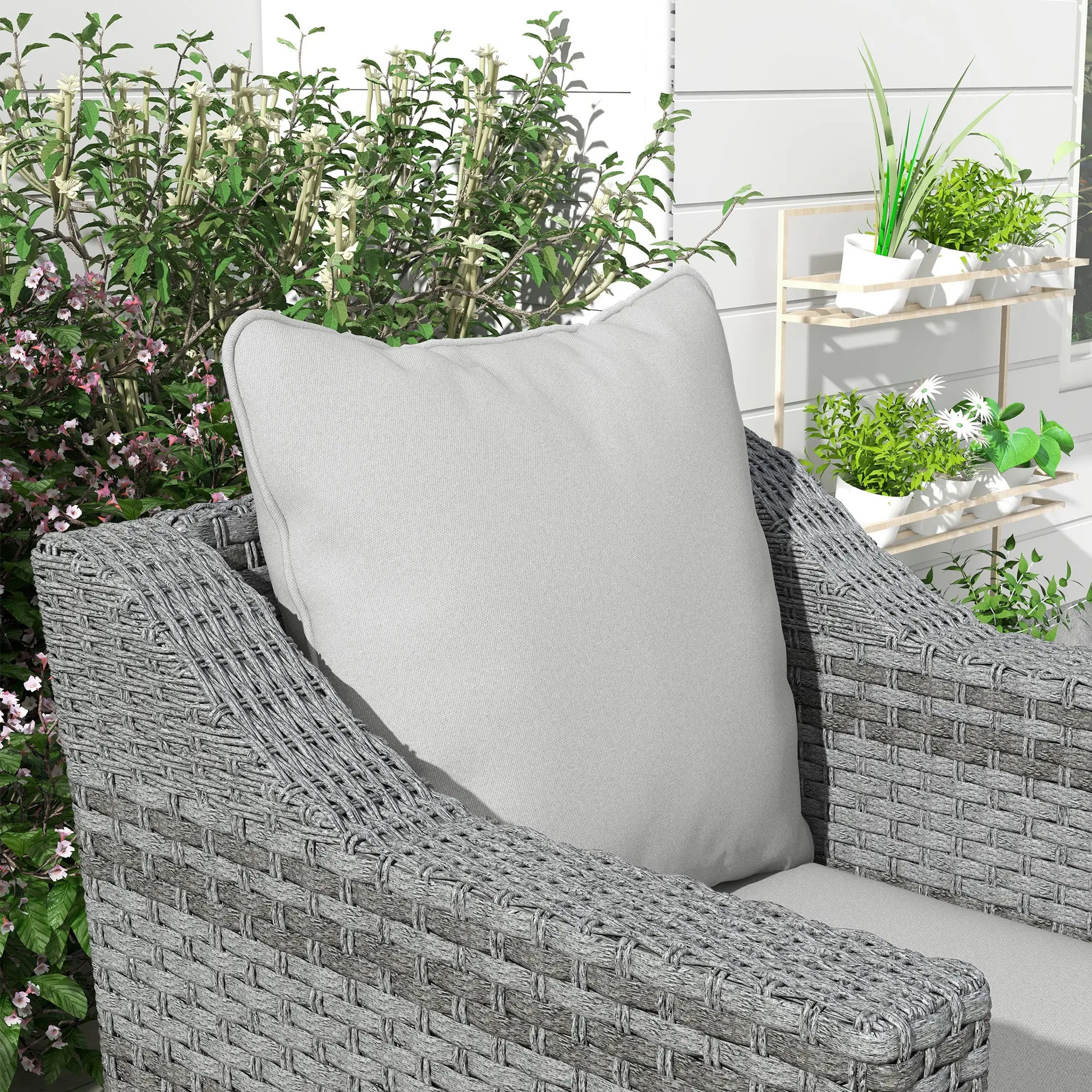 Seat Cushion Back Pillows Set of 2, Patio Chair Cushions, Light Grey, Grey Patio Chair Cushions at Gallery Canada
