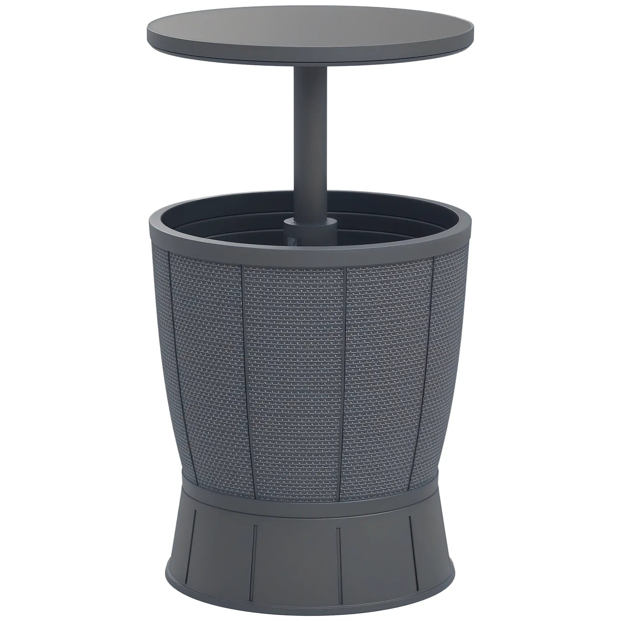 11 Gallon Patio Cooler Side Table, Adjustable Height, Drainage Plug, Grey Patio Side Tables at Gallery Canada