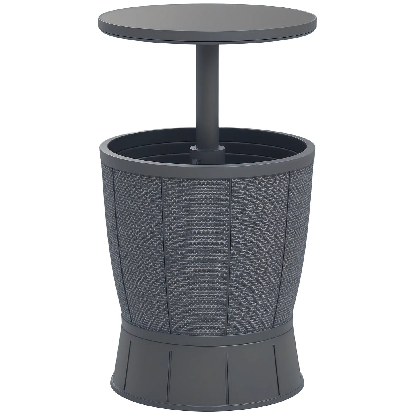 11 Gallon Patio Cooler Side Table, Adjustable Height, Drainage Plug, Grey Patio Side Tables at Gallery Canada