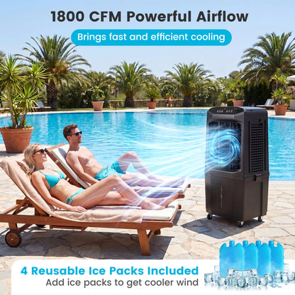 Swamp Cooler 1800 CFM, Evaporative Air Cooler, 7 Gal Tank, Black Air Coolers at Gallery Canada