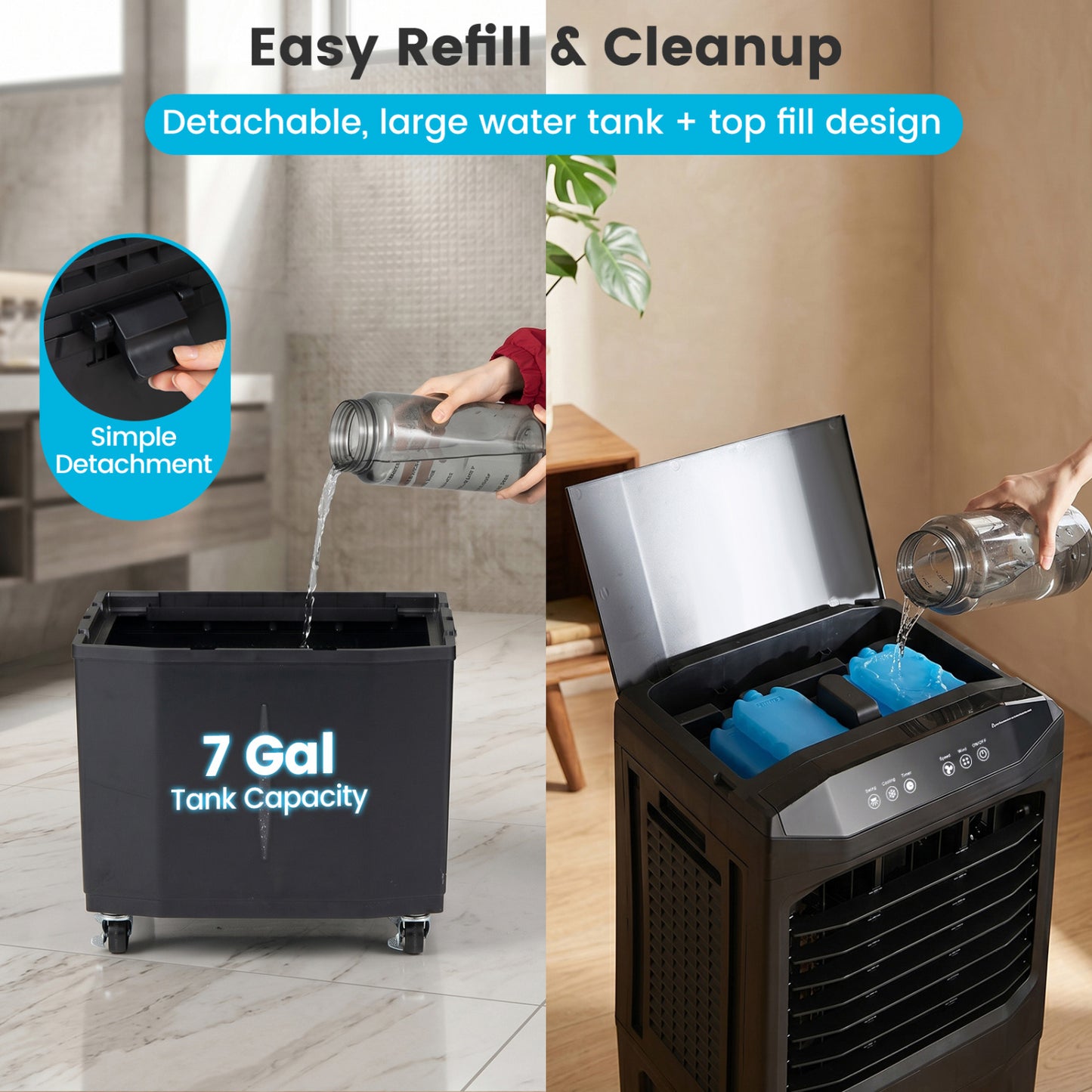 Swamp Cooler 1800 CFM, Evaporative Air Cooler, 7 Gal Tank, Black Air Coolers at Gallery Canada