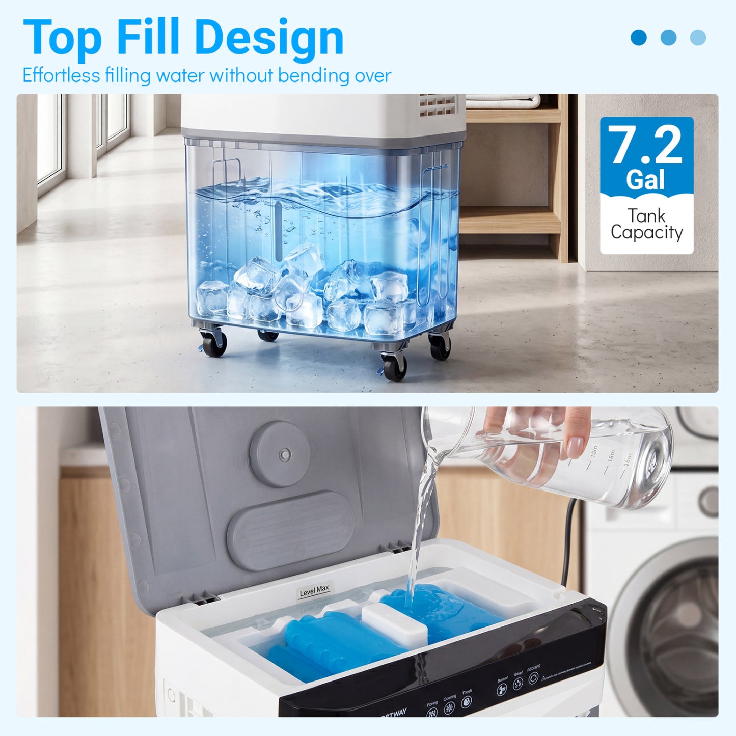 2100 CFM 3-In-1 Evaporative Air Cooler, 7.2 Gal Tank, White Air Coolers at Gallery Canada