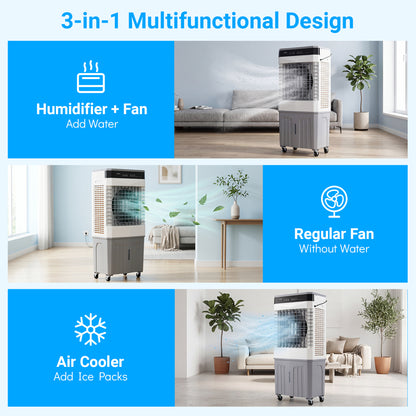 2100 CFM 3-In-1 Evaporative Air Cooler, 7.2 Gal Tank, White Air Coolers at Gallery Canada