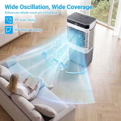 2100 CFM 3-In-1 Evaporative Air Cooler, 7.2 Gal Tank, White Air Coolers at Gallery Canada