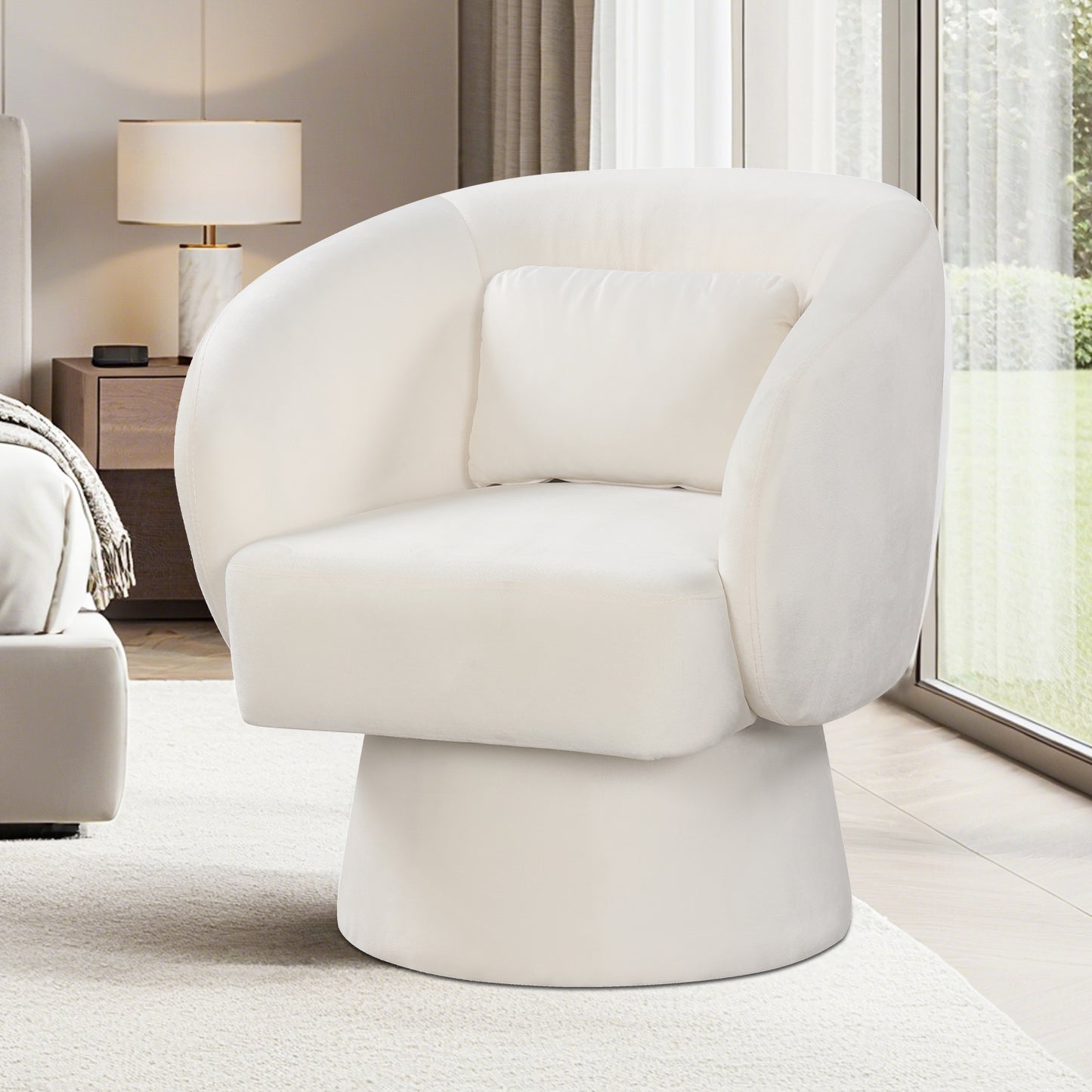 Swivel Accent Chair, Upholstered Barrel Chair, Beige Sofas & Loveseats at Gallery Canada