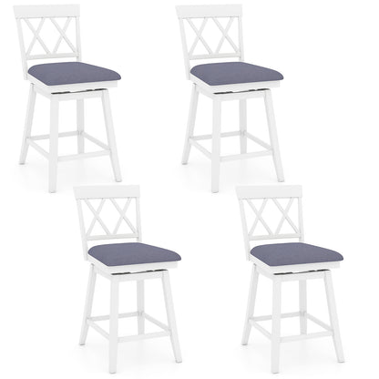 Swivel Bar Stools Set of 4 Counter Height Barstools with Backrest Upholstered Seat Cushion-24 inches Bar Stools Options at Gallery Canada