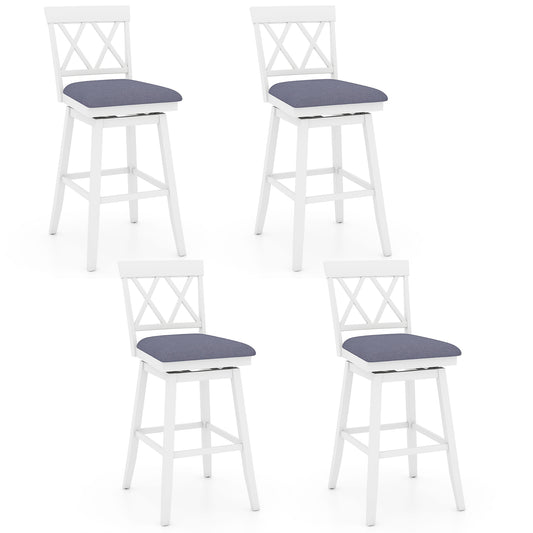 Swivel Bar Stools Set of 4 Counter Height Barstools with Backrest Upholstered Seat Cushion-29 Inches Bar Stools Options at Gallery Canada