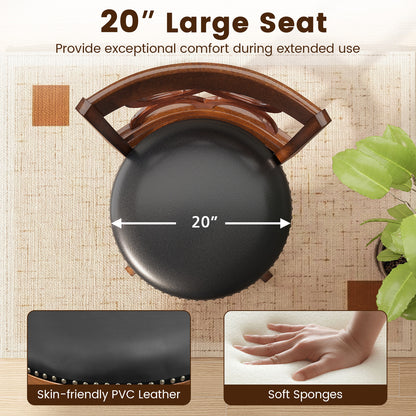 Swivel Bar Stools Set of 2 with High Backrest and Wood Frame-29 Inches, Espresso Bar Stools at Gallery Canada