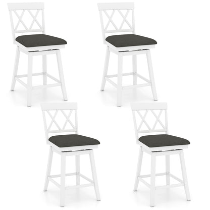 Swivel Bar Stools Set of 4 Counter Height Barstools with Backrest Upholstered Seat Cushion-24 inches Bar Stools Options at Gallery Canada