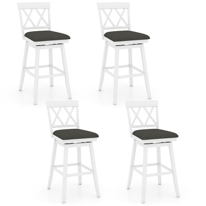 Swivel Bar Stools Set of 4 Counter Height Barstools with Backrest Upholstered Seat Cushion-29 Inches Bar Stools at Gallery Canada