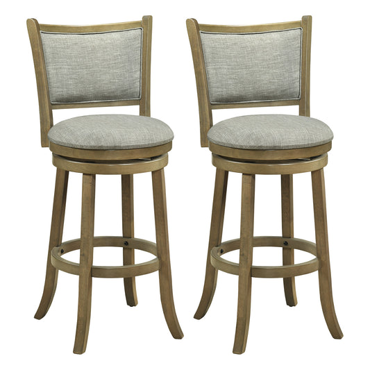 Swivel Bar Stools, Set of 2, Soft-Padded Back and Seat, Gray Bar Stools Gray at Gallery Canada