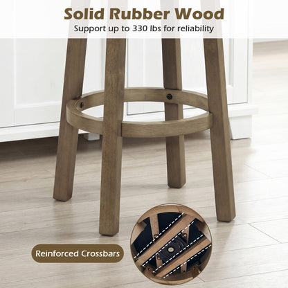 Swivel Bar Stools Set Of 2, 31.5 Inches, Linen Fabric Upholstered, Gray Bar Stools at Gallery Canada