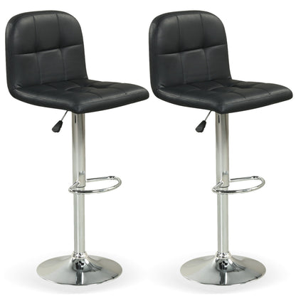 Swivel Bar Stools Set Of 2, With Footrests And Metal Base, Black Bar Stools at Gallery Canada