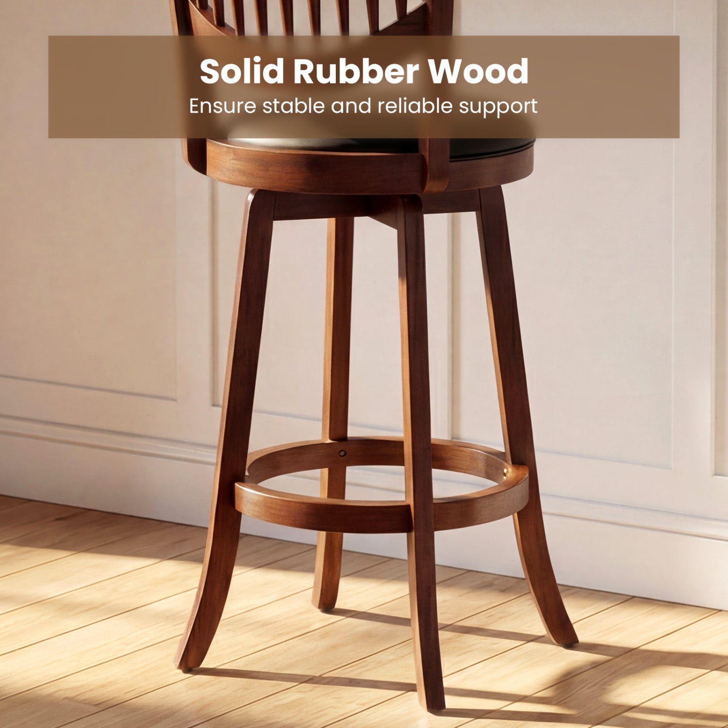 Swivel Bar Stools Set of 2 with Backrest and Wood Frame-30 Inches, Espresso Bar Stools at Gallery Canada