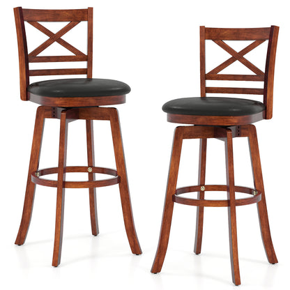 Swivel Barstools Set of 2 with Backrest and Footrest-29 Inches Bar Stools Options at Gallery Canada