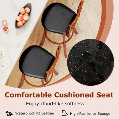 Swivel Barstools Set of 2 with Backrest and Footrest-29 Inches Bar Stools at Gallery Canada