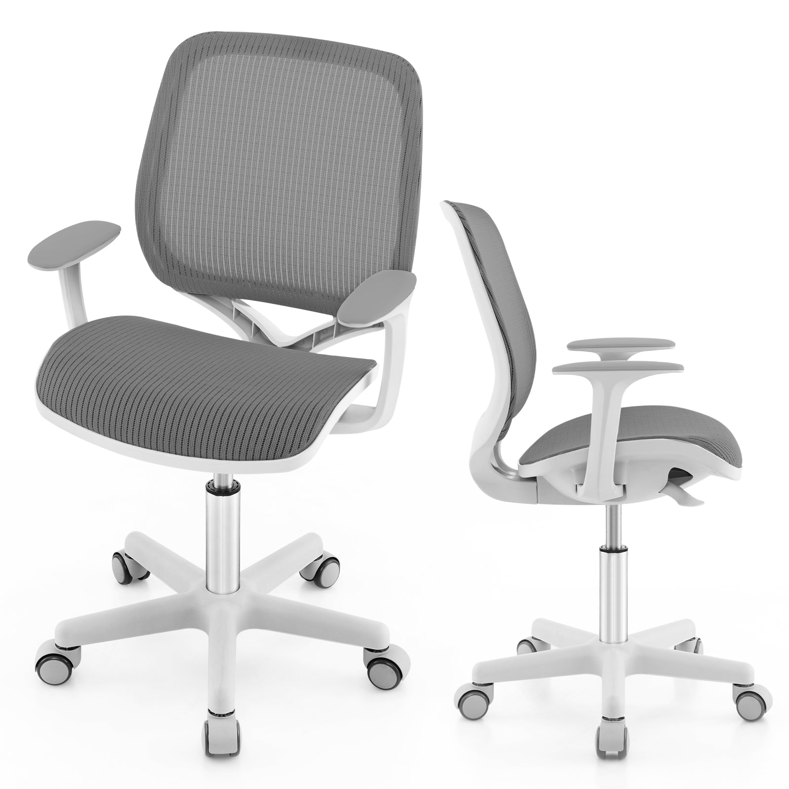 Swivel Mesh Children Computer Chair with Adjustable Height, Gray Kids Chairs & Seating at Gallery Canada