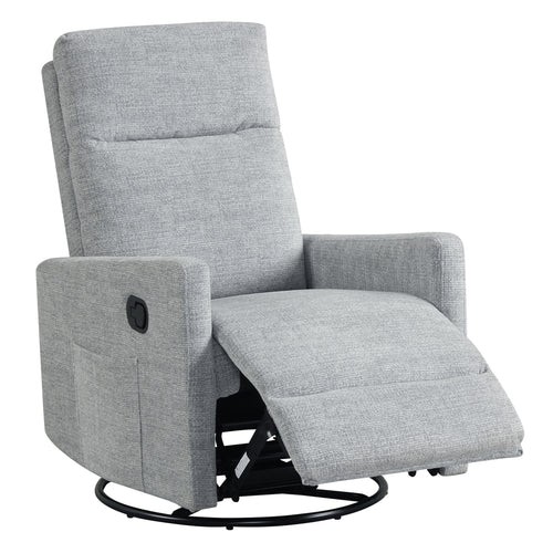 Swivel Rocking Chair 360°, Nursery Reclining Armchair, Gray