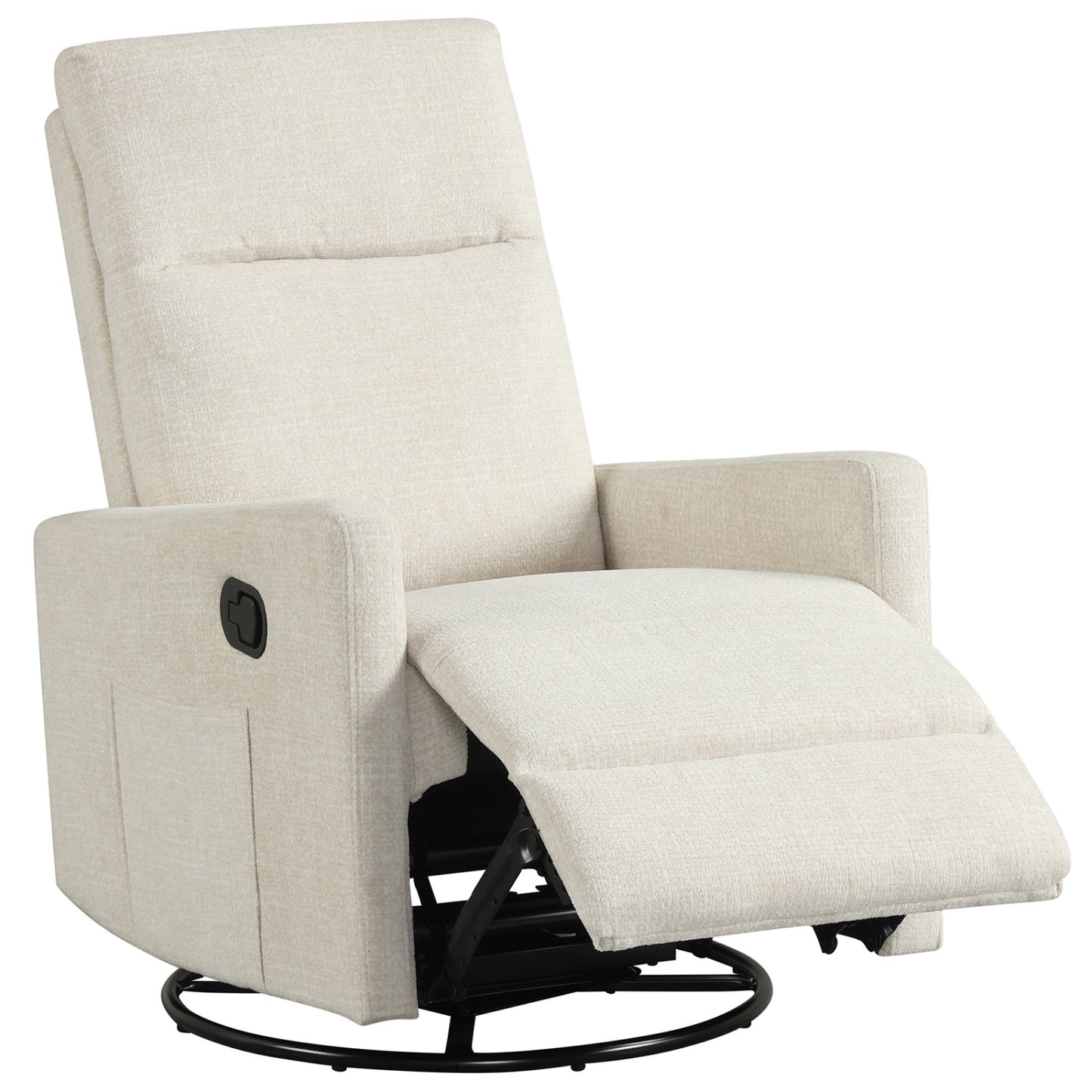Swivel Rocking Chair 360° Recliner with Cushioned Back, Beige Floor Chairs at Gallery Canada