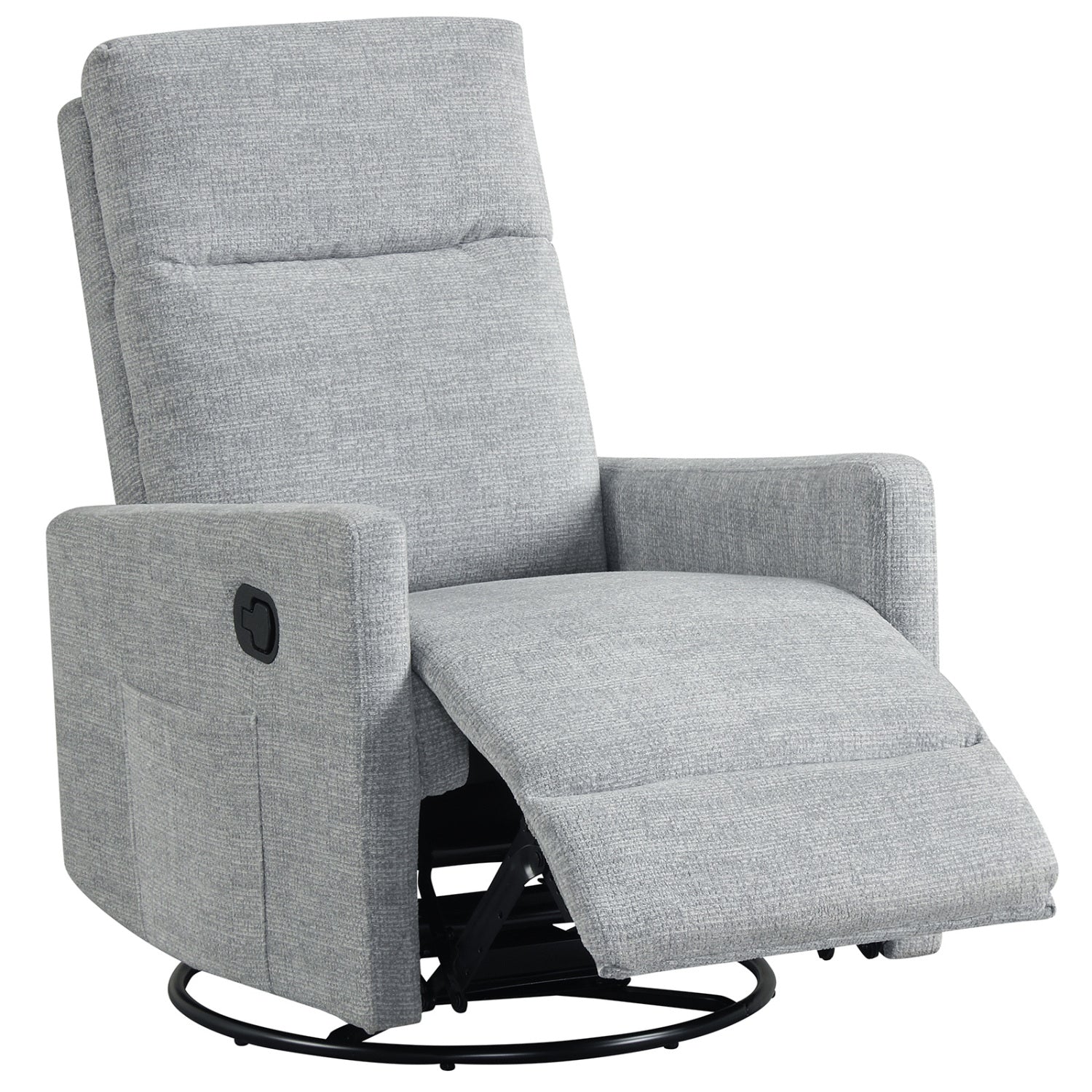 Swivel Rocking Chair 360°, Nursery Reclining Armchair, Gray Floor Chairs Gray at Gallery Canada