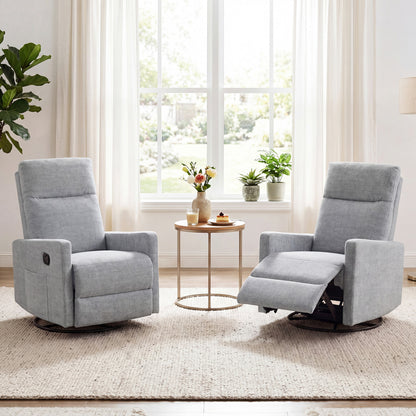 Swivel Rocking Chair 360°, Nursery Reclining Armchair, Gray Floor Chairs at Gallery Canada