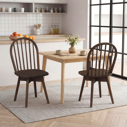 Swivel Windsor Dining Chairs Set of 2, Solid Rubber Wood Frame, Walnut Dining Chairs at Gallery Canada
