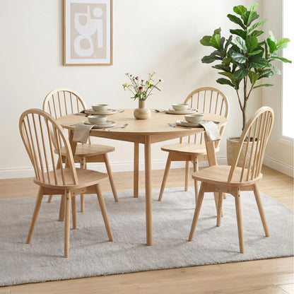 Swivel Windsor Dining Chairs, Set of 2, Solid Rubber Wood Frame, Natural Dining Chairs at Gallery Canada