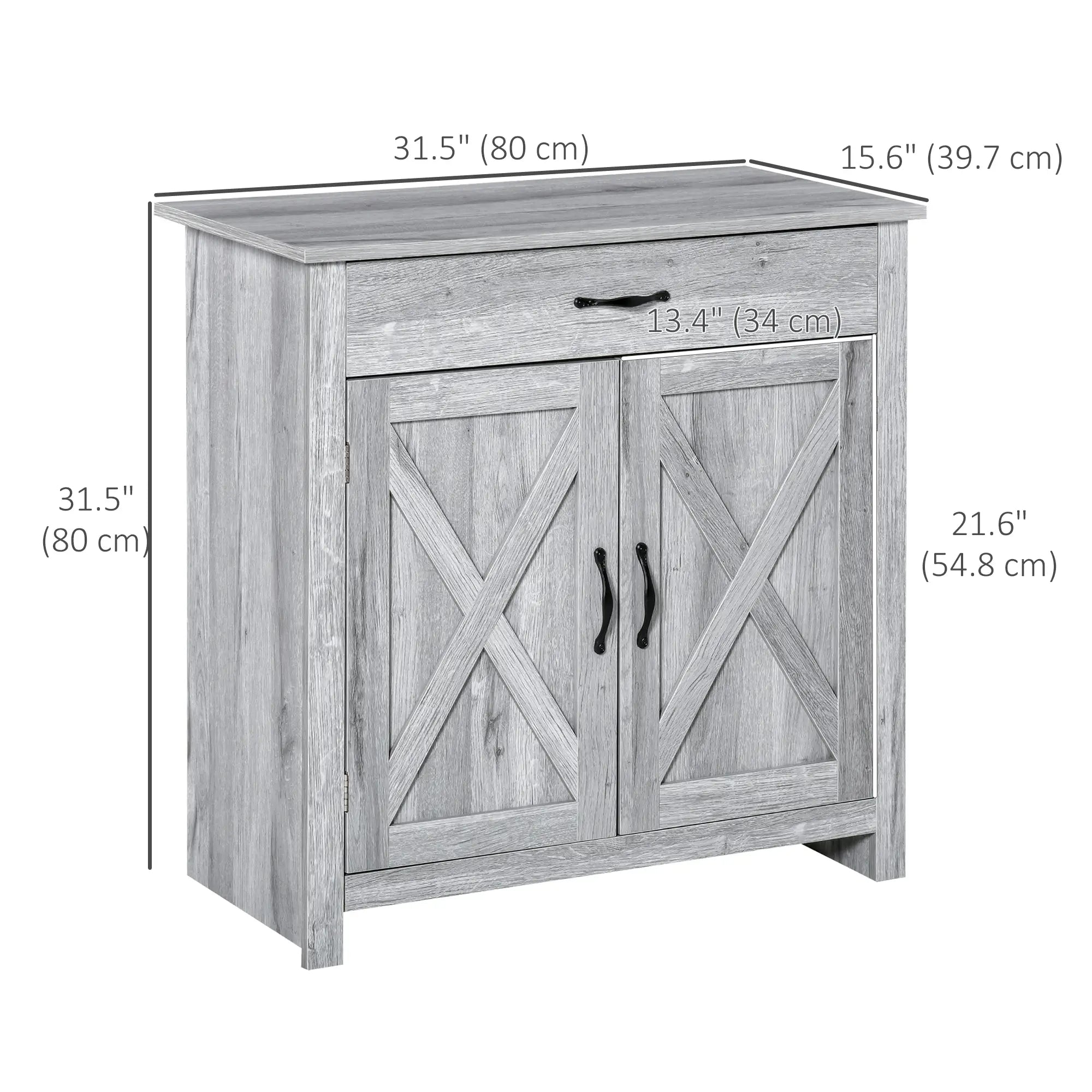 Farmhouse Sideboard Buffet Cabinet, Grey Grain, Barn Door Storage, Grey Bar Cabinets at Gallery Canada