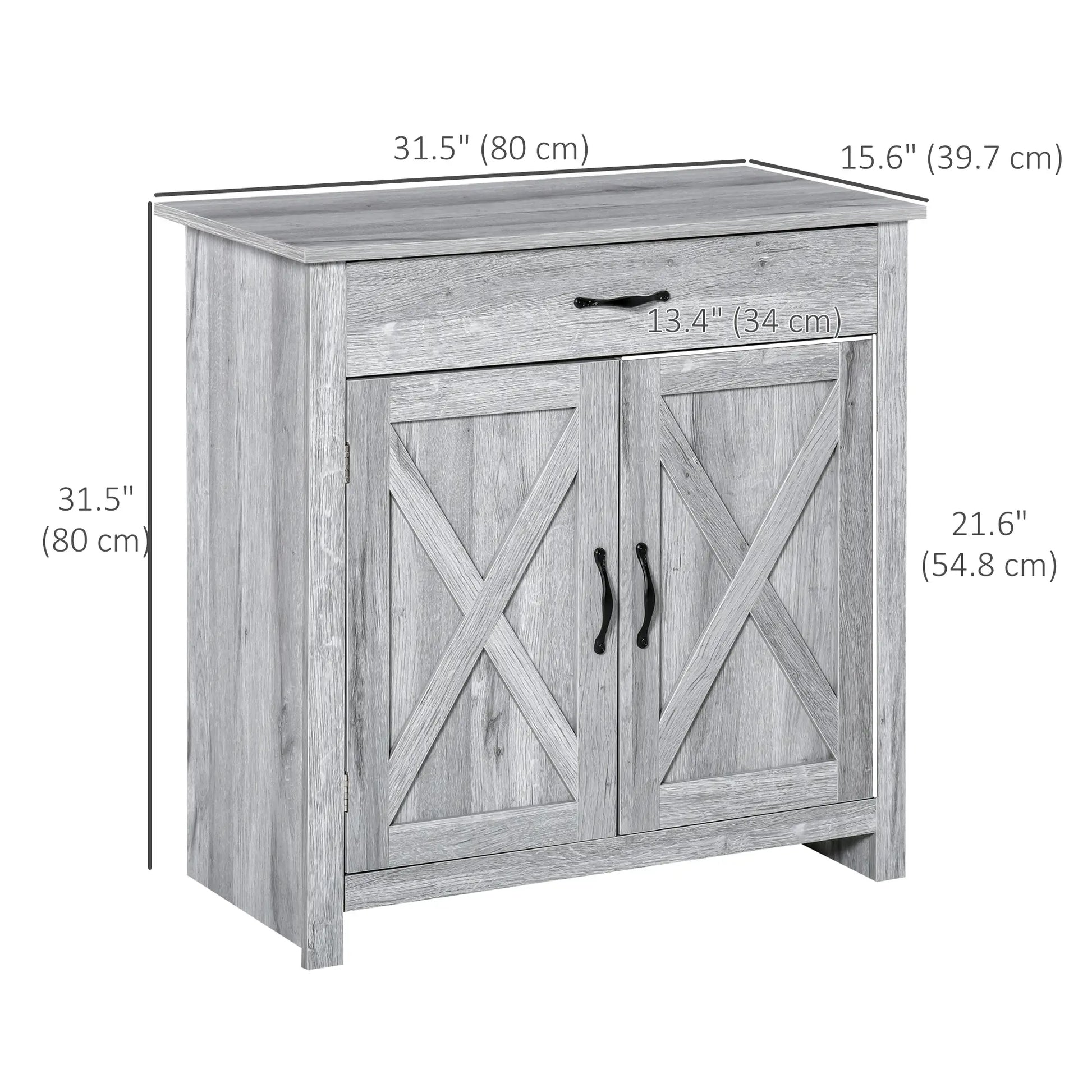 Farmhouse Sideboard Buffet Cabinet, Grey Grain, Barn Door Storage, Grey Bar Cabinets at Gallery Canada