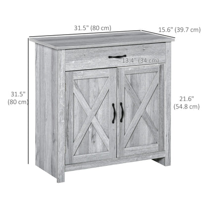 Farmhouse Sideboard Buffet Cabinet, Grey Grain, Barn Door Storage, Grey Bar Cabinets at Gallery Canada