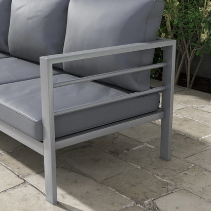 Aluminum Garden Sofa, 3-Person Outdoor Couch, 72.8" x 26" x 25.2", Grey Patio Chairs at Gallery Canada