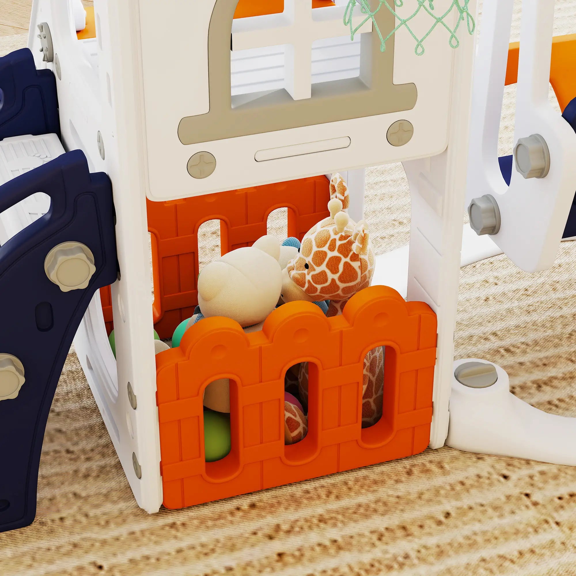 6-In-1 Baby Swing Playset, Indoor Slide Swing Set, Orange Gym Sets & Swings at Gallery Canada