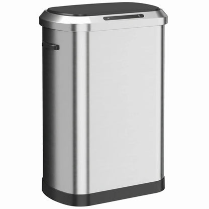 Automatic Trash Can, 13.2Gal / 50L, Touchless, Soft-Close Lid, Silver