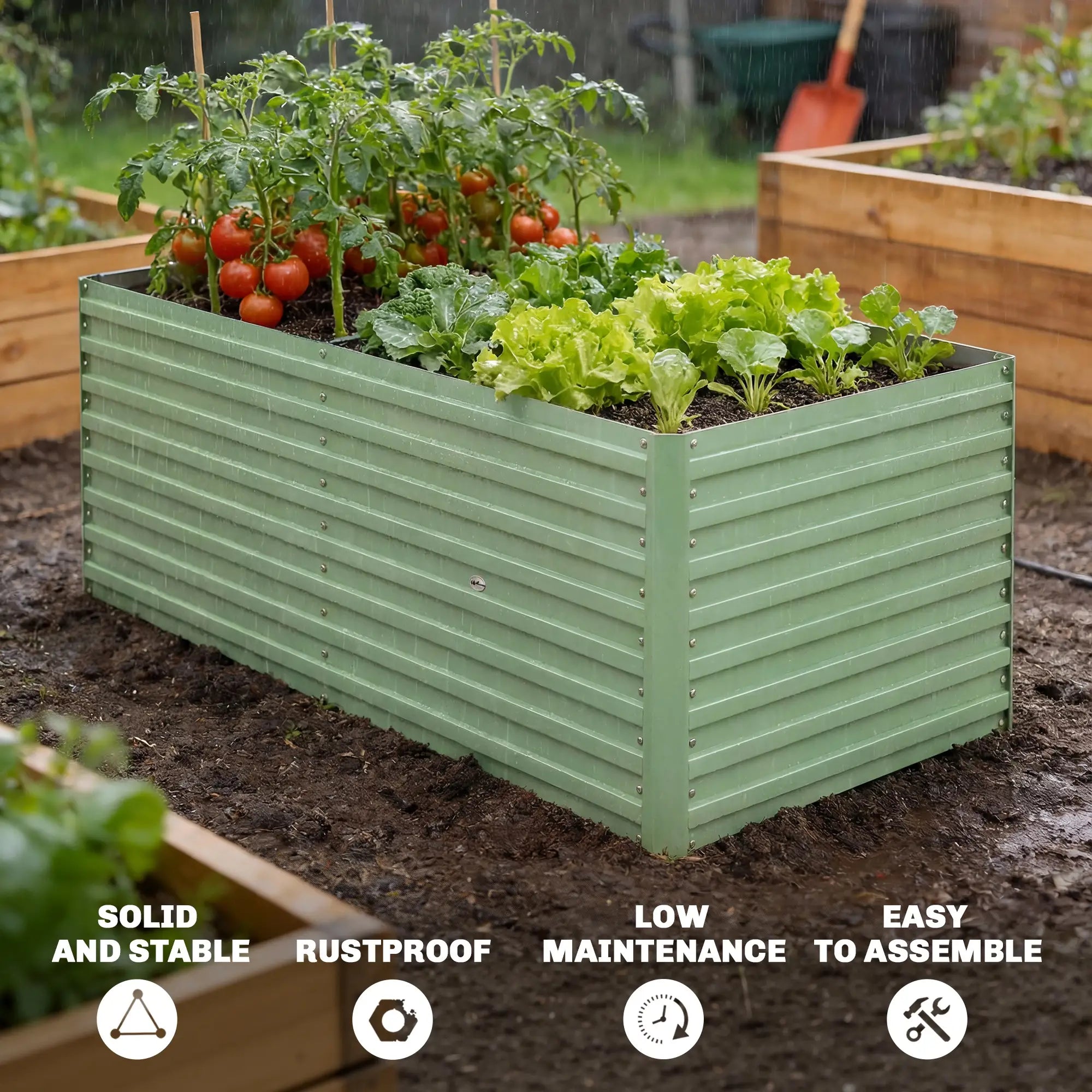 5' x 3' x 2' Raised Garden Bed, Galvanized Planter Box, Light Green Galvanized Planter Boxes at Gallery Canada