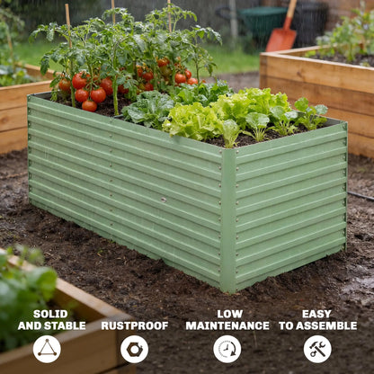 5' x 3' x 2' Raised Garden Bed, Galvanized Planter Box, Light Green Galvanized Planter Boxes at Gallery Canada