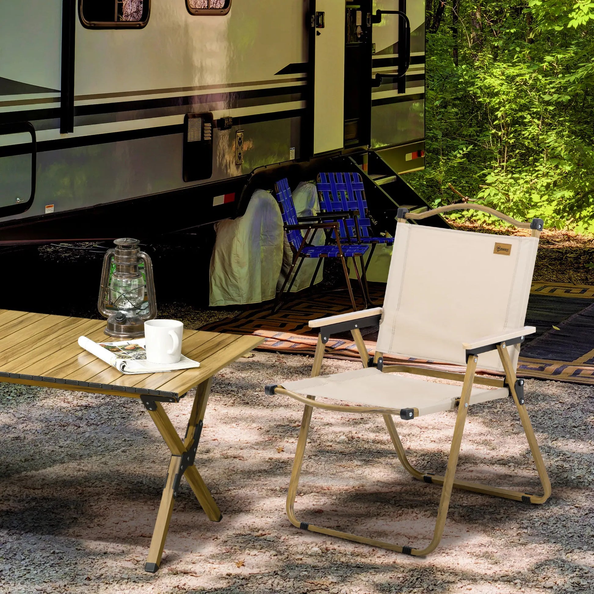 Lightweight Folding Camping Chair, Portable Armchair, Khaki Picnic Tables & Camping Chairs at Gallery Canada