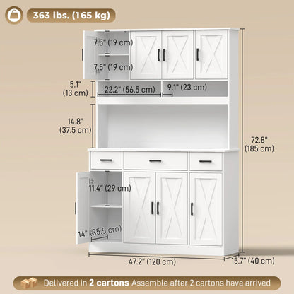 73 In Pantry Cabinet With Charging Station, White Kitchen Pantry Cabinets at Gallery Canada