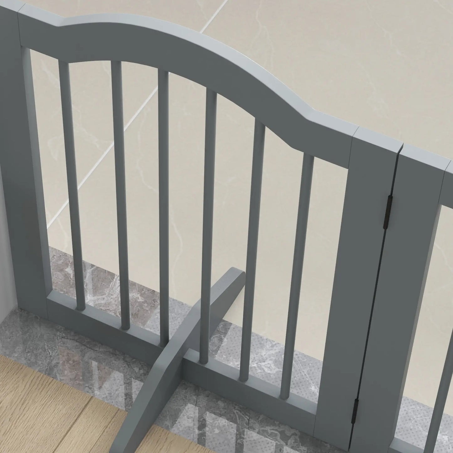 24" Freestanding Pet Gate, 2 Support Feet, Light Grey Houses, Kennels & Pens at Gallery Canada