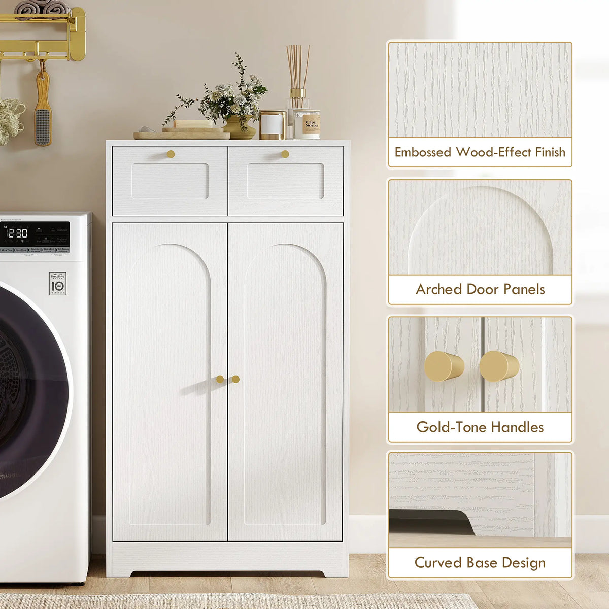 Bathroom Floor Cabinet With 2 Drawers, White Freestanding Bathroom Cabinets at Gallery Canada