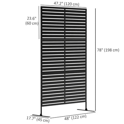 Decorative Outdoor Privacy Panel, Freestanding Metal Divider, Black Side Awnings at Gallery Canada