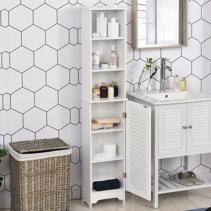 Tall Bathroom Storage Cabinet, 3-Tier Adjustable Shelf, White Bathroom Cabinets at Gallery Canada