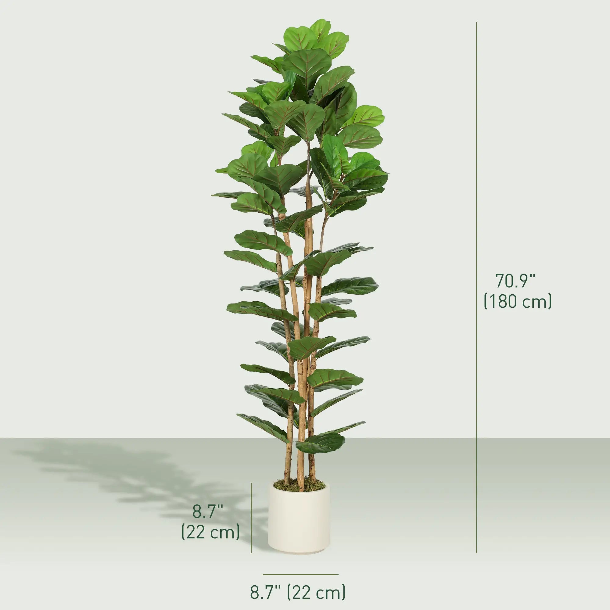 6FT Artificial Fiddle Leaf Fig Tree, Fake Potted Tree, Green Artificial Trees at Gallery Canada